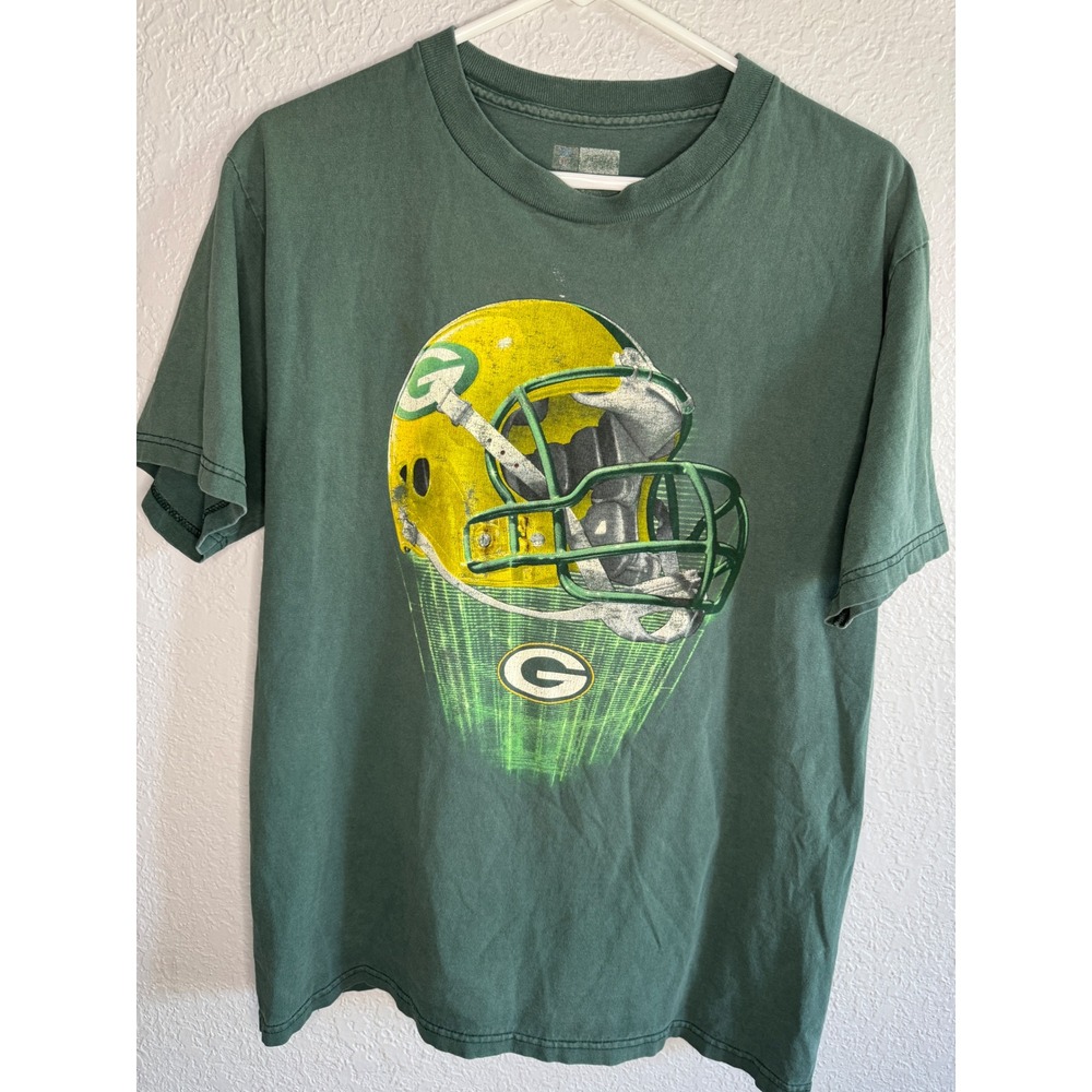 VINTAGE NFL Green Bay Packers Graphic T-Shirt Mens Medium Green Good